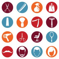 Vector Set of Barber Shop Icons N18