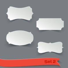 Vector Set of Blank White Paper Retro Labels N4