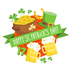 St Patrick's Day card background in flat design