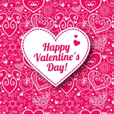 Vector Valentine's day lacy paper heart greeting card N21
