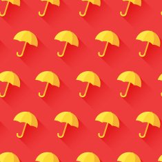 Vector icon of umbrella on red background
