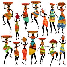 Silhouettes of beautiful African women