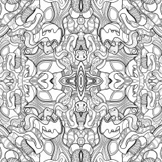 Vector Seamless Monochrome Abstract Pattern N26