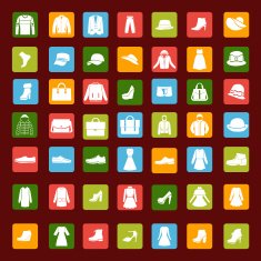 Set icon of men and women fashion clothing accessories