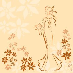 Wedding invitation card with elegant beautiful girl N2