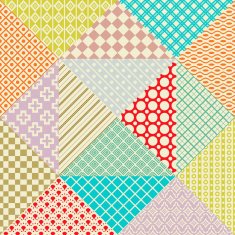 Retro patchwork 16 Vector seamless patterns Endless texture