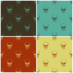 Vector seamless pattern with skulls