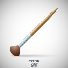 Paint brush for drawing or makeup realistic isolated N6