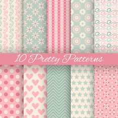 Pretty pastel vector seamless patterns (tiling with swatch) N2