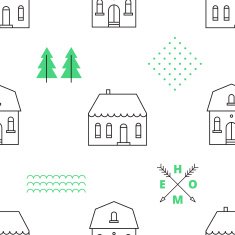 Seamless pattern with country houses N4