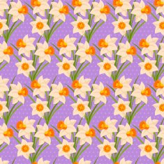 Easter seamless pattern with daffodils