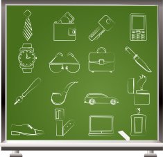 man Accessories icons and objects