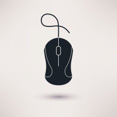 Computer mouse icon in a flat style vector