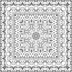Seamless Outline Floral Pattern N15