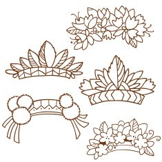 Set of floral wreaths for a female head N2