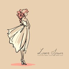 Scribble silhouette of female