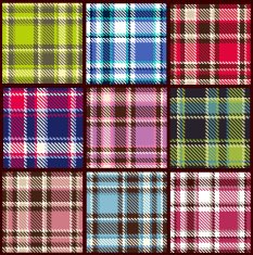 Seamless textured vector plaid pattern