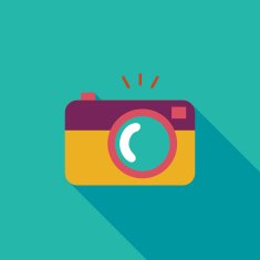 camera flat icon with long shadow N63