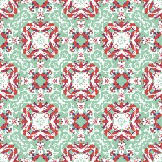 Seamless circle vintage flower pattern background N4
