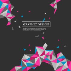 geometric colorful triangles design for poster template N3