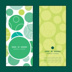Vector abstract green circles vertical round frame pattern invitation greeting N3