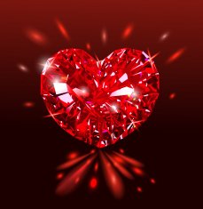 beautiful Red heart shaped ruby