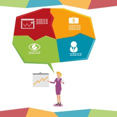 Woman Present Bubble infographic