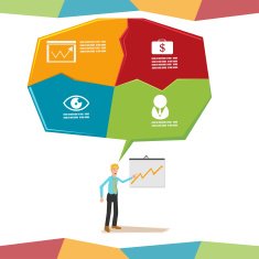 Man Present Bubble infographic