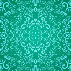 Seamless emerald floral pattern