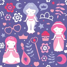 Pattern with cute princesses N2