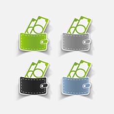 realistic design element purse money N78