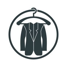 Clothing symbol isolated vector suit on a hanger