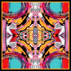 square composition with abstract painting N2