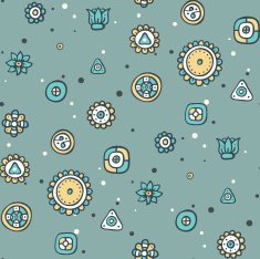 beautiful seamless pattern with abstract elements and flowers N2