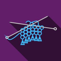 Flat vector icon for handmade Knitting