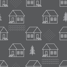 Seamless pattern with country houses N5