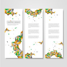 geometric colorful triangles design for banners set N8