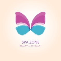 Woman's spa salon sign with butterfly