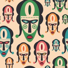 Seamless pattern with colorful carnival masks