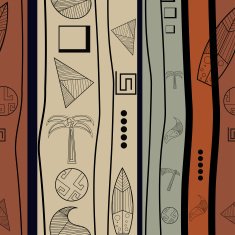 Seamless texture with ancient objects