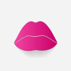 Realistic paper sticker Sexy Lips N9