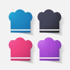 Paper clipped sticker chef cap N7