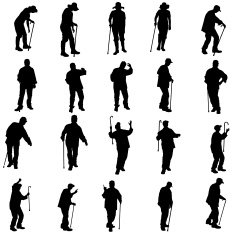 Vector silhouette of old people N26