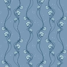 Blue Flowers Wavy Background N2