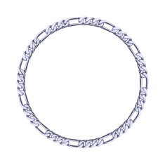 Thin silver chain - round frame