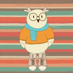 Funny owl-hipster