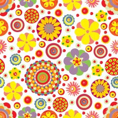 Seamless fantasy flower plant vector pattern cheer up background N11