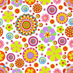 Seamless fantasy flower plant vector pattern cheer up background N12
