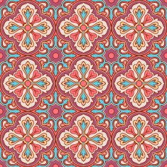 retro pattern with flowers