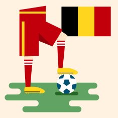 Belgium national soccer kit and flag